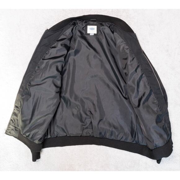 Old Navy Black Satin Insulated Bomber Jacket Mens Size XXL - Picture 3 of 13